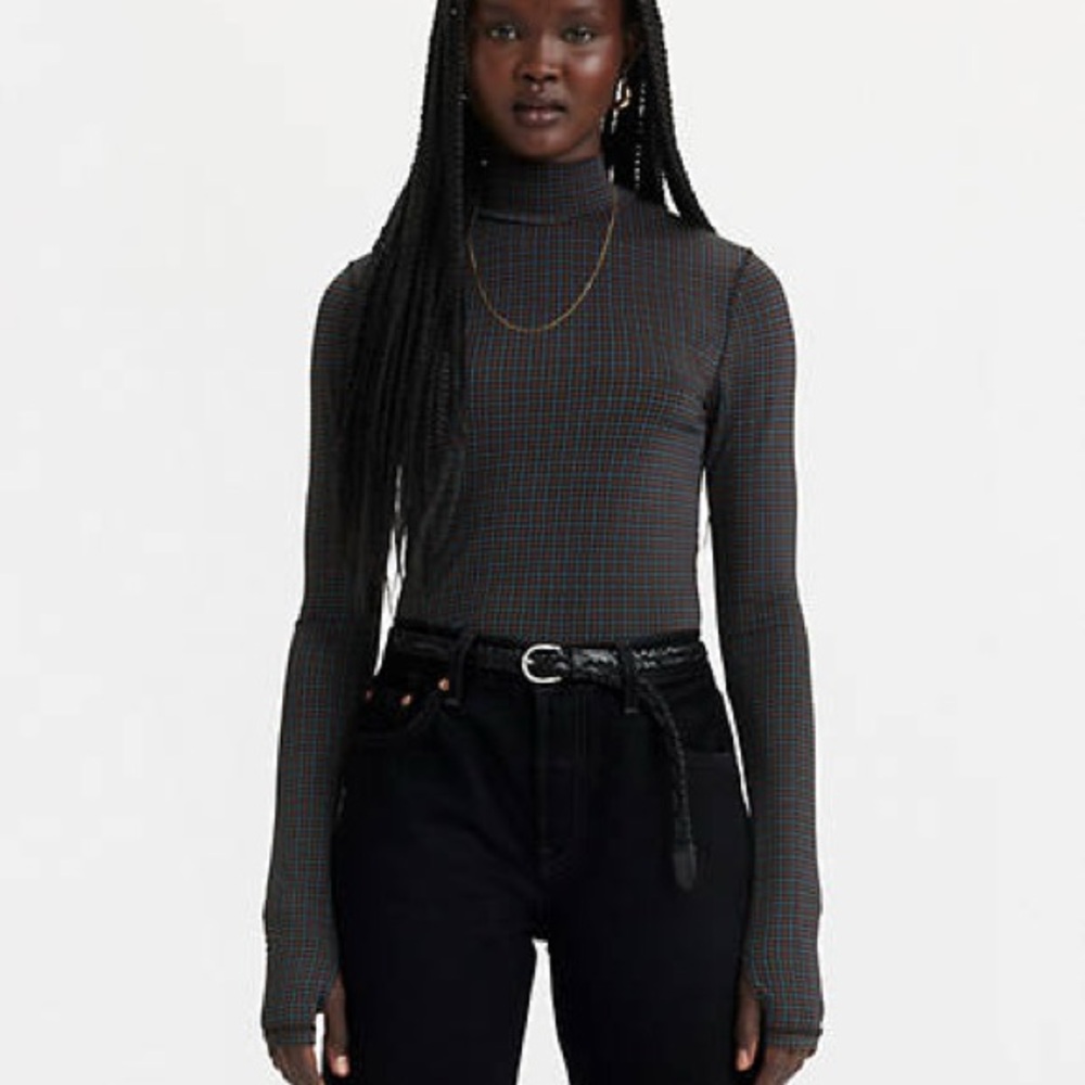 Levi’s plaid turtleneck top